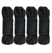 4 Pack Double Braided Nylon Boat Dock Lines, Boat Ropes for Docking, 1/2" * 15' each