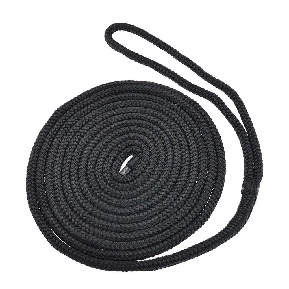 4 Pack Double Braided Nylon Boat Dock Lines, Boat Ropes for Docking, 1/2" * 15' each
