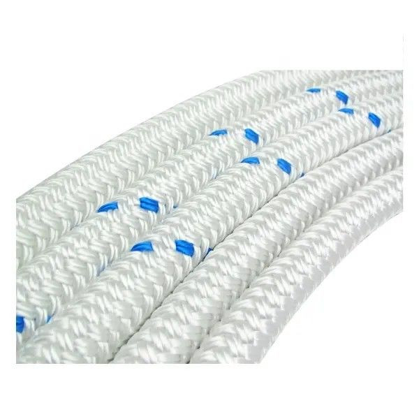 Customized 8MM to 40MM White with Blue Marine Anchor Rope Boat Yacht Anchor Line Made from Durable Polyester braided rope