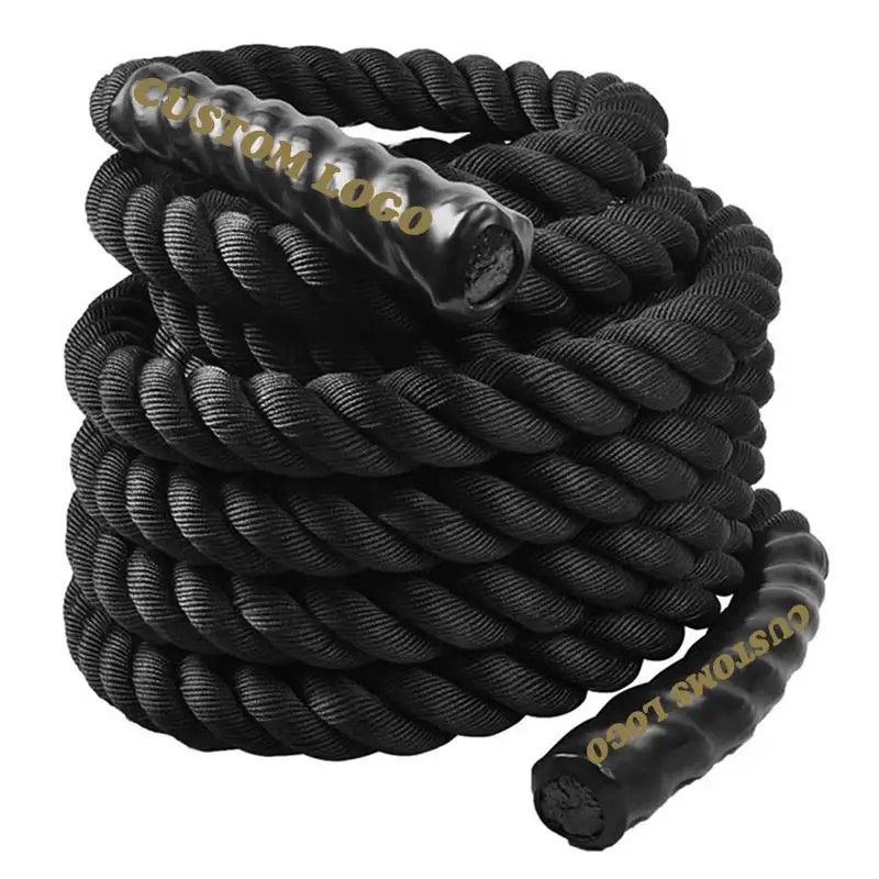 Custom Size 100% Poly Dacron Heavy Battle Rope for Strength Training Fitness Exercise with Anchor Strap Kit Anchor Made of Polyester