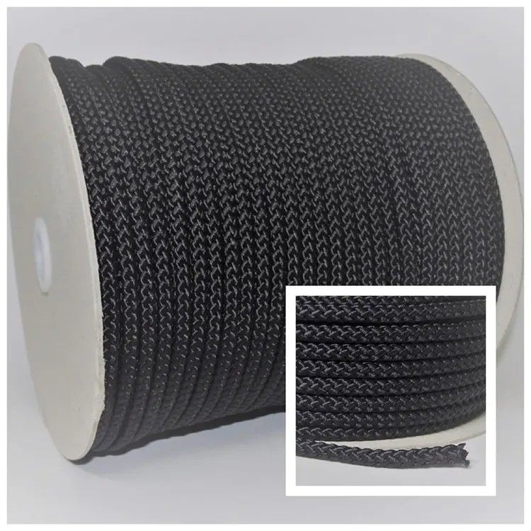 12mm 14mm 16mm black 16-strand braided polyester rope