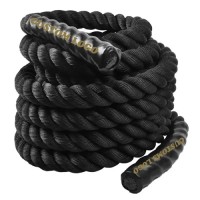 100% Poly Dacron Heavy Battle Rope for OEM ODM Strength Training Fitness Exercise with Anchor Strap Kit Anchor Made of Polyester