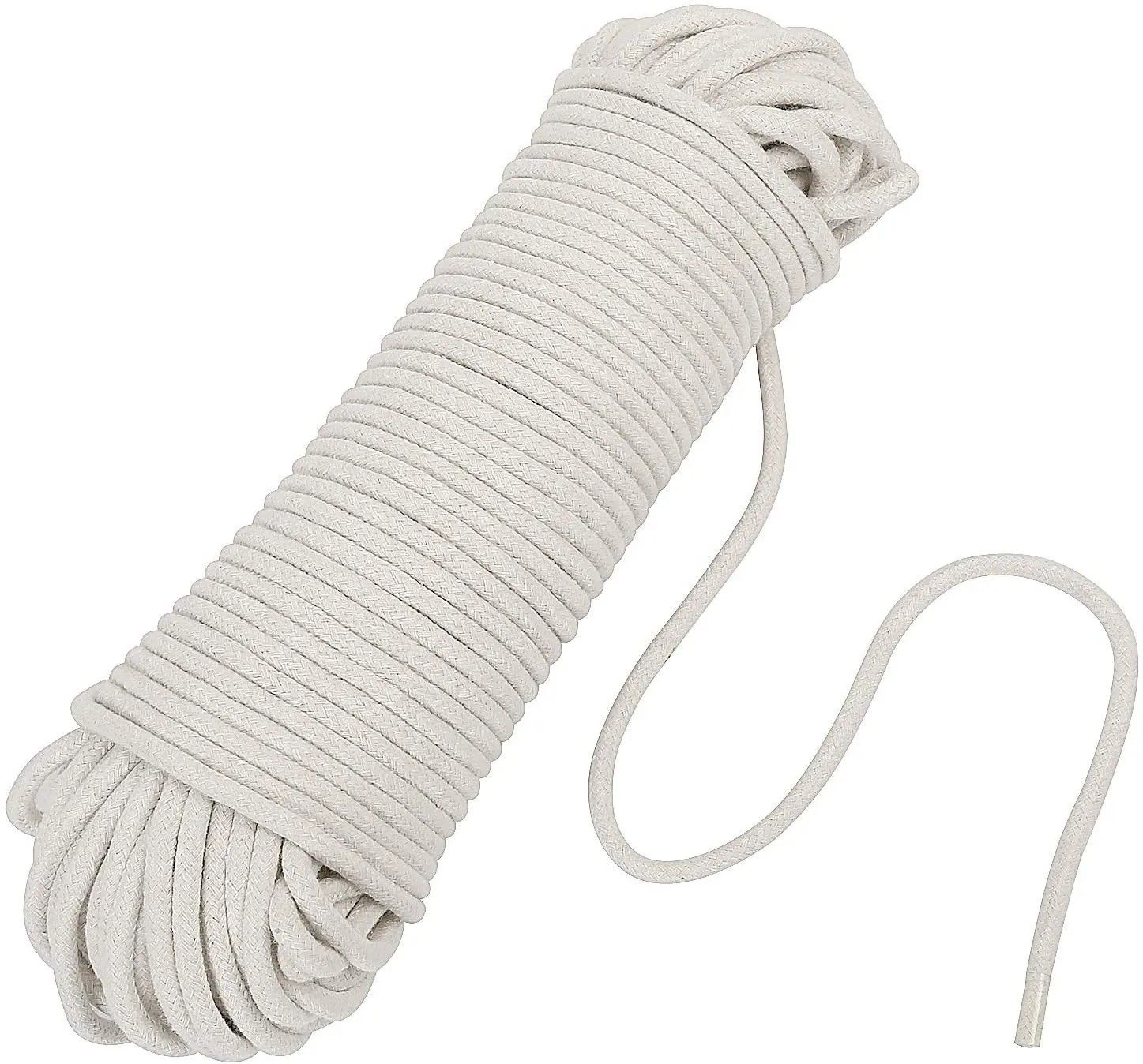 Customzied OEM 1/4Inch X 100Ft Sash Cord 100% Cotton Drawstring with Core for Home Textiles and Hats