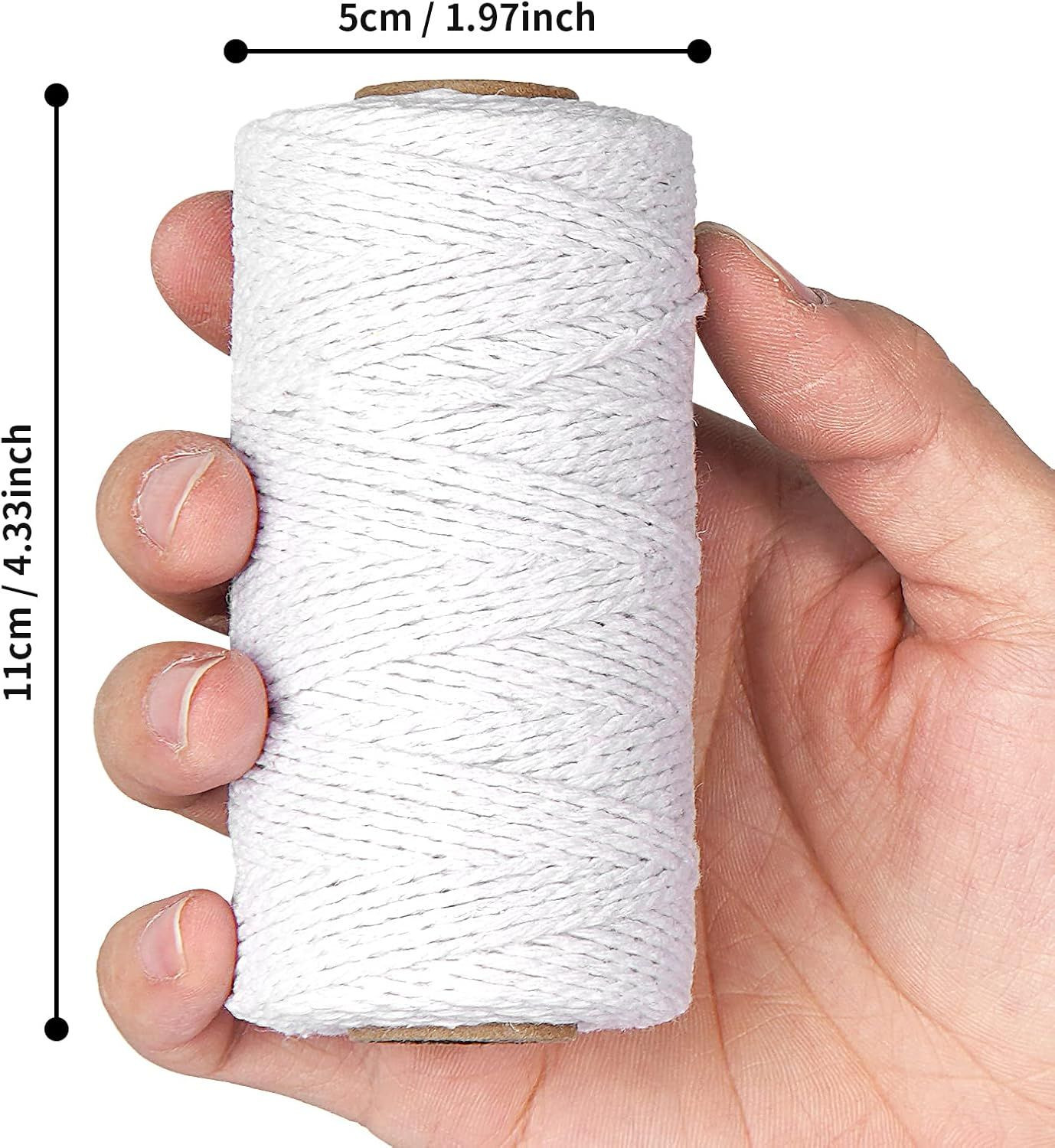 White Cotton Butchers Twine String 1MM 130M for Crafts, Bakers Twine, Kitchen Cooking Butcher Meat and Roasting