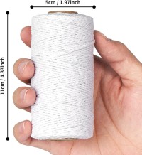 White Cotton Butchers Twine String 1MM 130M for Crafts, Bakers Twine, Kitchen Cooking Butcher Meat and Roasting