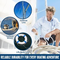 Braided Nylon Rope 3/16 Inch x 100FT Multi-Purpose Tie Down Rope Solid Braid Nylon Rope