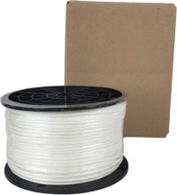 1/8 inch White Polyester Rope 500 Feet Spool | Solid Braid High UV and Abrasion Resistance - Low Stretch