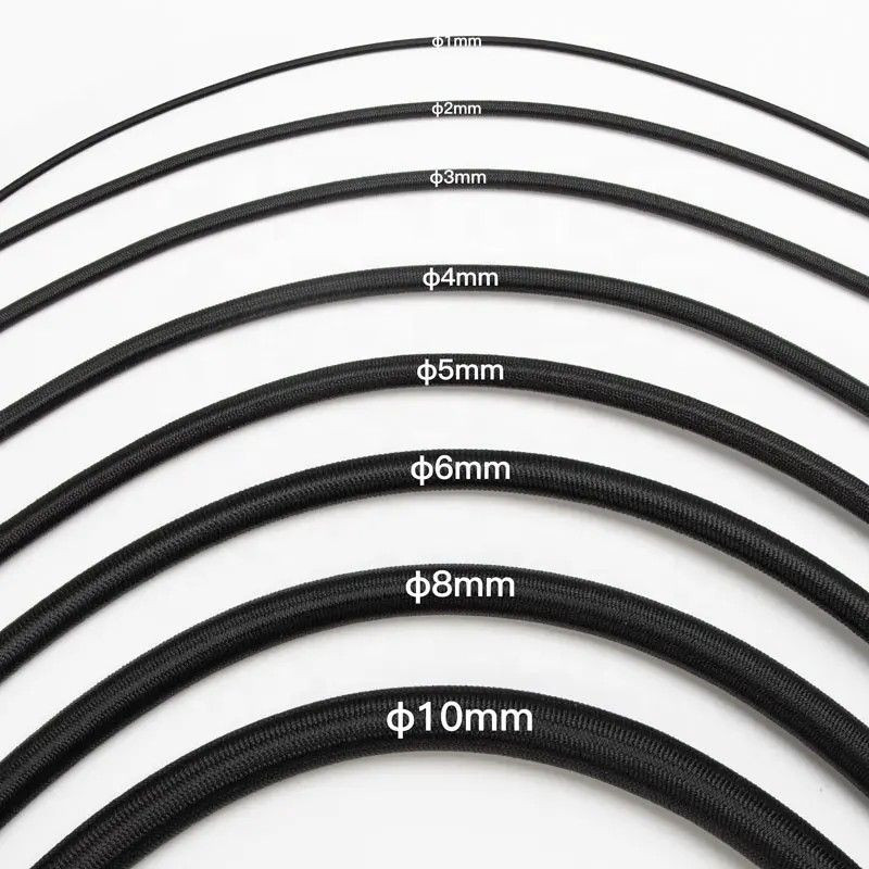 Black Elastic Shock Cord Bungee Rope with Toggle Ties