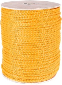 Hollow Braid Polypropylene Rope (Yellow, 3/8 Inch, 1000 Feet)