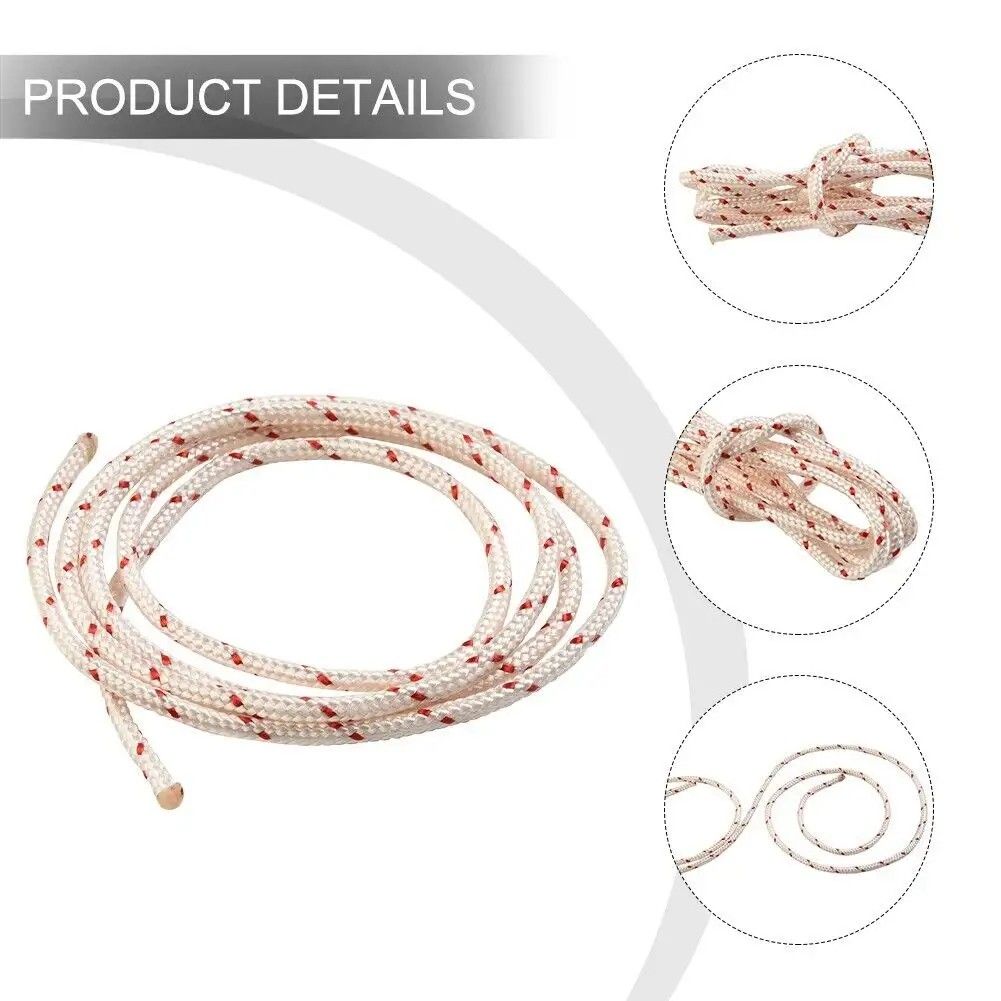 50m 3mm Nylon Pull Starter Rope Recoil Engine Start Cord for Trimmer Cutter Chainsaws Lawn Mower