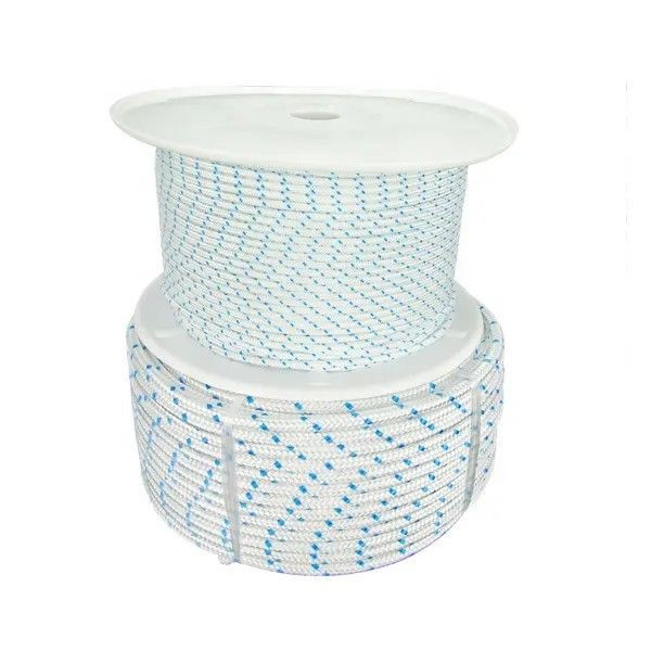 Customized 8MM to 40MM White with Blue Marine Anchor Rope Boat Yacht Anchor Line Made from Durable Polyester braided rope