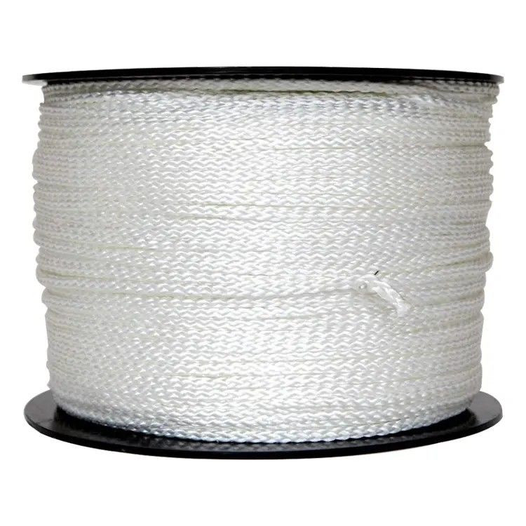 White 5mm solid braided nylon rope for multipurpose