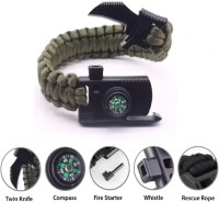 Multi-functional Outdoor Hand Chain Survival Paracord Bracelet With Knife Fire Starter Whistle Compass