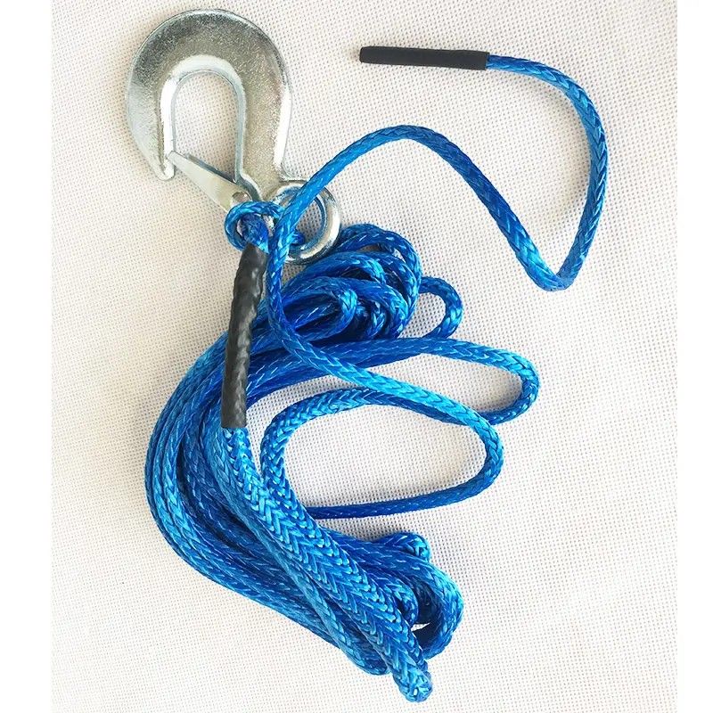 Blue Polyethylene Winch Rope Cable 3500 ATV SUV Recovery Replacement 6mmX 7.5m Strong Synthetic Fiber Rope Winch