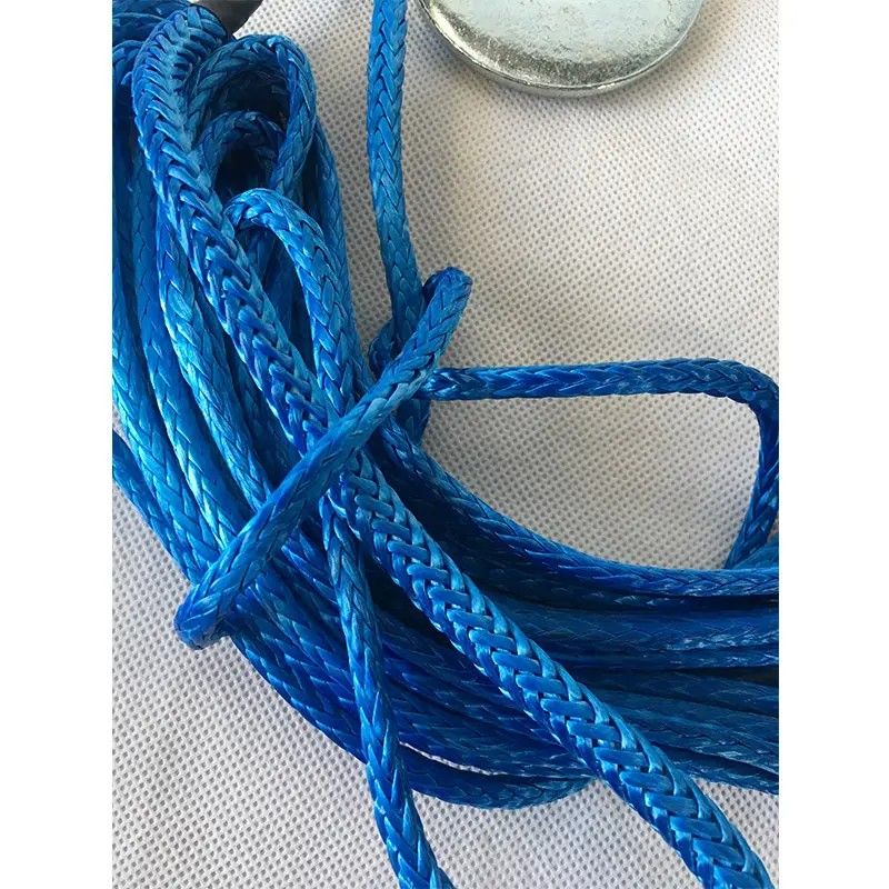 Blue Polyethylene Winch Rope Cable 3500 ATV SUV Recovery Replacement 6mmX 7.5m Strong Synthetic Fiber Rope Winch
