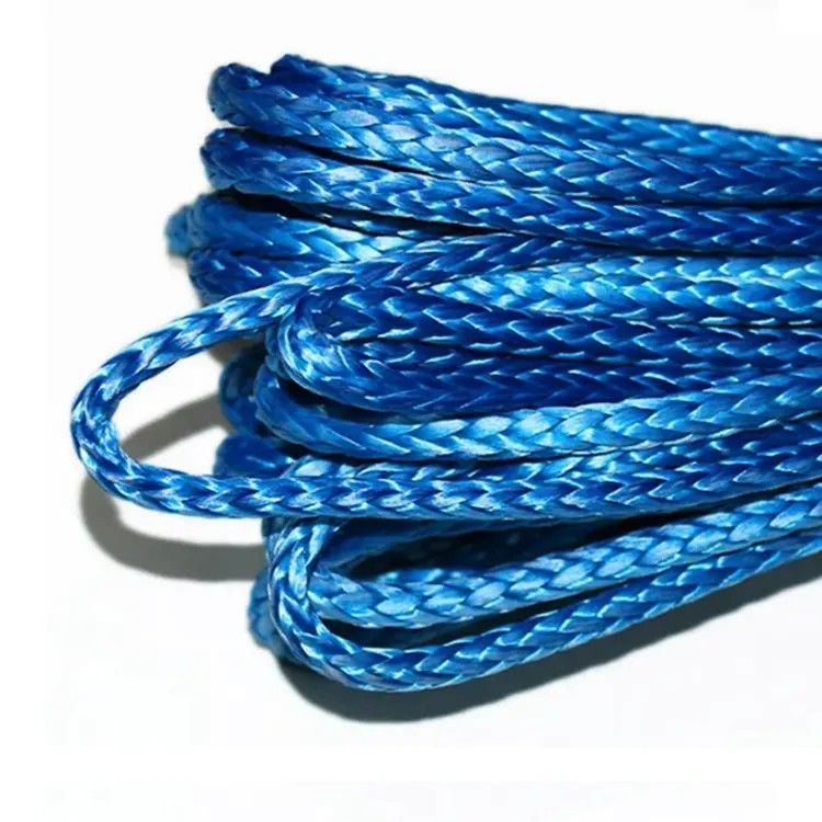 Blue Polyethylene Winch Rope Cable 3500 ATV SUV Recovery Replacement 6mmX 7.5m Strong Synthetic Fiber Rope Winch