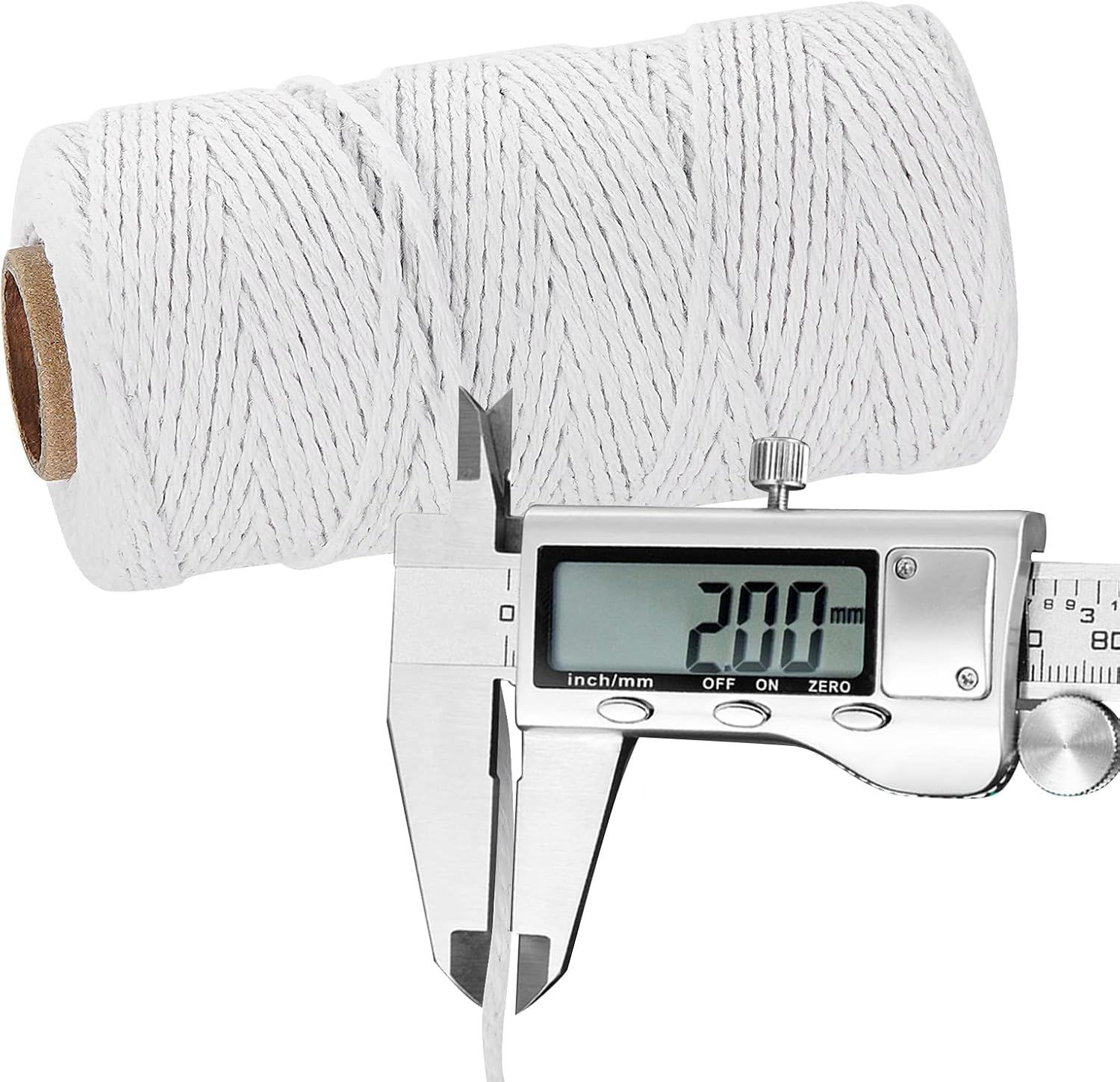White Cotton Butchers Twine String 1MM 130M for Crafts, Bakers Twine, Kitchen Cooking Butcher Meat and Roasting
