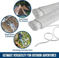Braided Nylon Rope 3/16 Inch x 100FT Multi-Purpose Tie Down Rope Solid Braid Nylon Rope