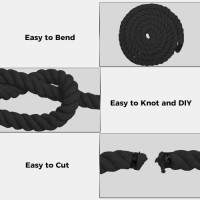 Natural Cotton Rope (3/4inches x 50ft), 3-Strand Twisted Cotton Rope, Natural Thick Black Rope