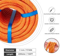 7/16 Inch 150ft Double Braided Polyester Rope, Heavy Duty Nylon Rop