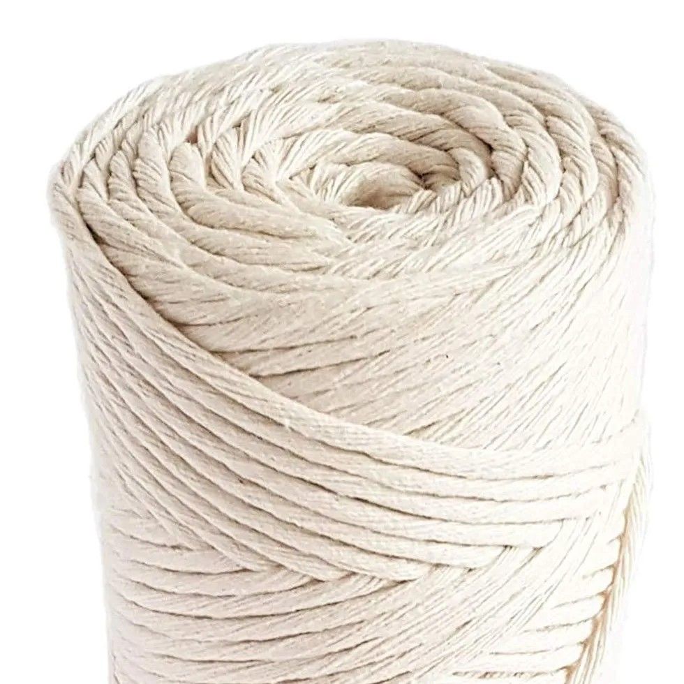 4mm White Soft Single Twisted Cotton Cord in DIY usage for handi-craft