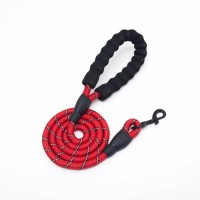 Custom Logo Pet Lead Reflective Strong Heavy Duty Waterproof Nylon Rope Dog Leash With Padded Handle