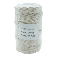 4mm White Soft single twisted cotton macrame cord in DIY usage