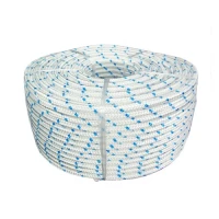 Customized 8MM to 40MM White with Blue Marine Anchor Rope Boat Yacht Anchor Line Made from Durable Polyester braided rope