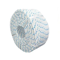 Customized 8MM to 40MM White with Blue Marine Anchor Rope Boat Yacht Anchor Line Made from Durable Polyester braided rope