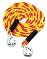 Tow Safety Rope (4,500 lb. Break Strength) with Safety Steel Forged Hooks (14 Ft. x 1.25 In.)