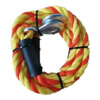 Tow Safety Rope (4,500 lb. Break Strength) with Safety Steel Forged Hooks (14 Ft. x 1.25 In.)