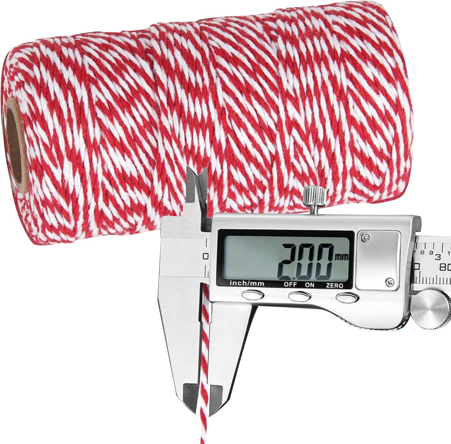Red and White Polyester Cotton twisted twine Butchers Twine String 328 Feet 2MM