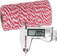 Red and White Polyester Cotton twisted twine Butchers Twine String 328 Feet 2MM