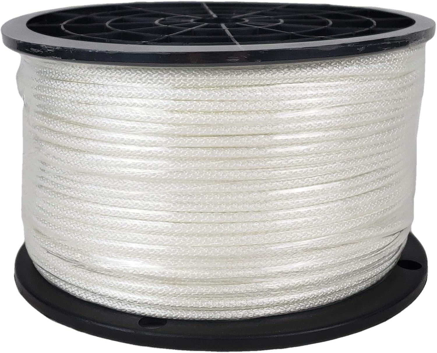 1/8 inch White Polyester Rope 500 Feet Spool | Solid Braid High UV and Abrasion Resistance - Low Stretch