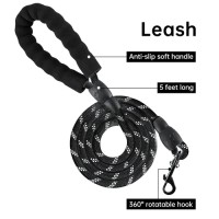Hot Sale Nylon Dog Leads Soft Neoprene Non-Slip Handle Reflective Pet Rope Dog Leash for Dog Training and Walking