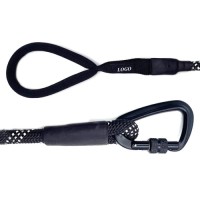 Premium Quality Double Handle Climbing Rope Dog Lead Reflective Nylon Leash with a Locking Carabiner