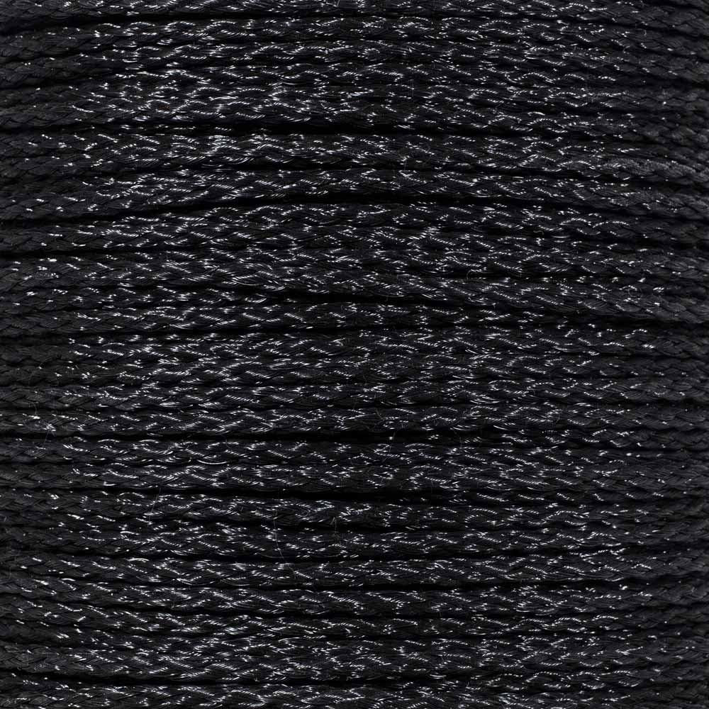 Barrier Rope Hollow Braid Polypropylene Rope (Black 3/8 Inch, 1000 Feet)