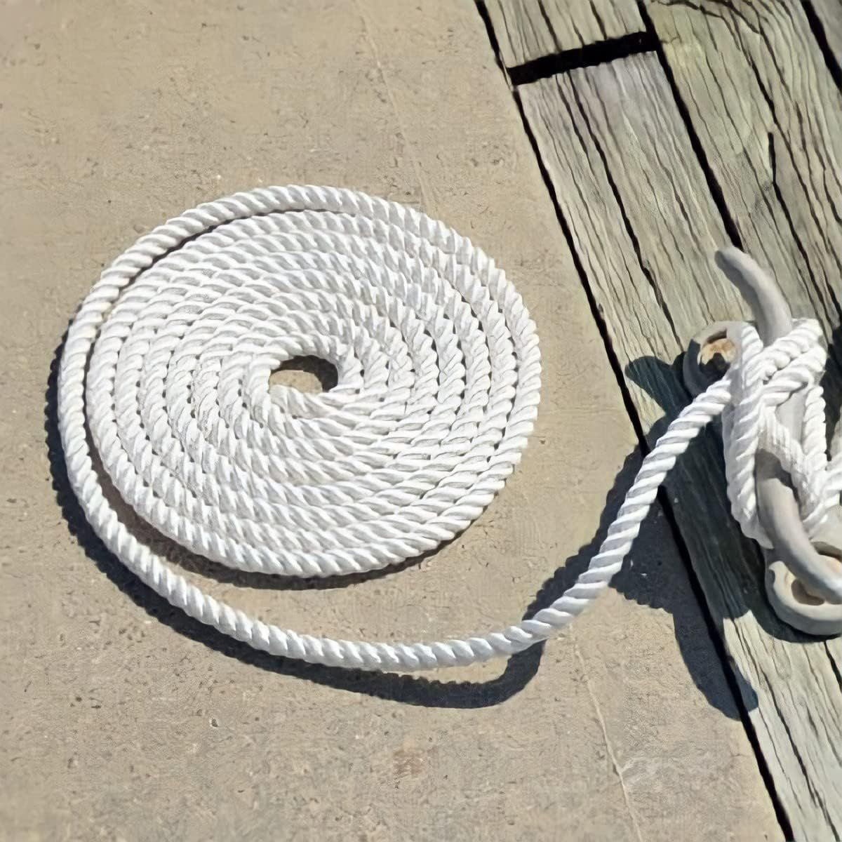 3-Strand Twisted Nylon & Polyester Blended Synthetic Rope - Multipurpose, Lightweight, Weather-Resistant